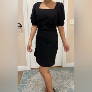 a new day Black Puff Sleeve Mini Dress